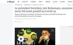 O jornal francês Le Monde repercute a notícia sobre Jair Bolsonaro estar infectado pelo novo coronavírus e diz que 'desde o início da pandemia, Bolsonaro minimizou a doença e participou de eventos públicos sem usar máscara'