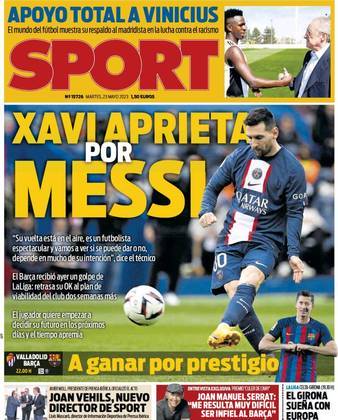 O diário Sport, editado em Barcelona, manteve, nesta terça, praticamente o espaço dado ontem para o episódio de racismo. Hoje, o jornal destaca o 