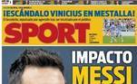 Na segunda (22), o Sport, outro jornal da Catalunha, chamou o caso de racismo de 'O Escândalo Vinícius', como se o brasileiro fosse, de alguma forma, culpado