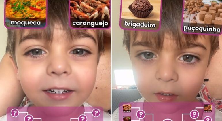 Marcelo, de 8 anos, encantou usuários ao jogar a "batalha das comidas"