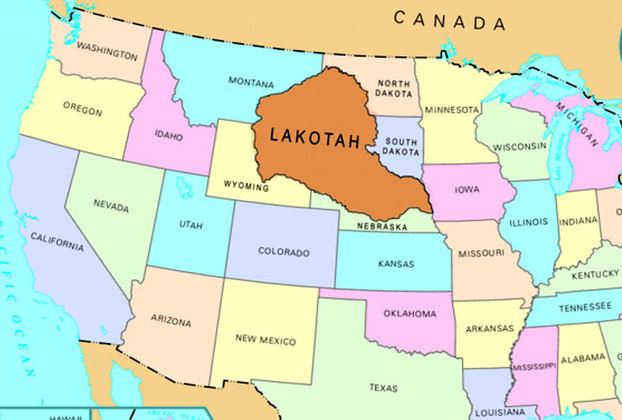 República de Lakotah - Fica nos Estados Unidos, abrangendo trechos dos estados de Dakota do Norte, Dakota do Sul, Montana, Nebraska e Wyoming. 