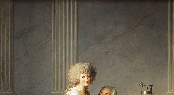 Retrato de Antoine Laurent Lavoisier (Paris, 1743-1794), químico francês, com sua esposa, em 1788, obra de Jacques-Louis David (1748-1825)