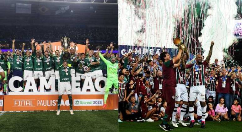Campeões estaduais: Palmeiras e FluminensePelo Paulistão, o Palmeiras venceu o Água Santa na decisão, para conquistar o seu 24º título estadual. No Rio, o Fluminense goleou o Flamengo na partida de volta da final e fez a festa no Maraca. Foi o 32º título dos tricolores