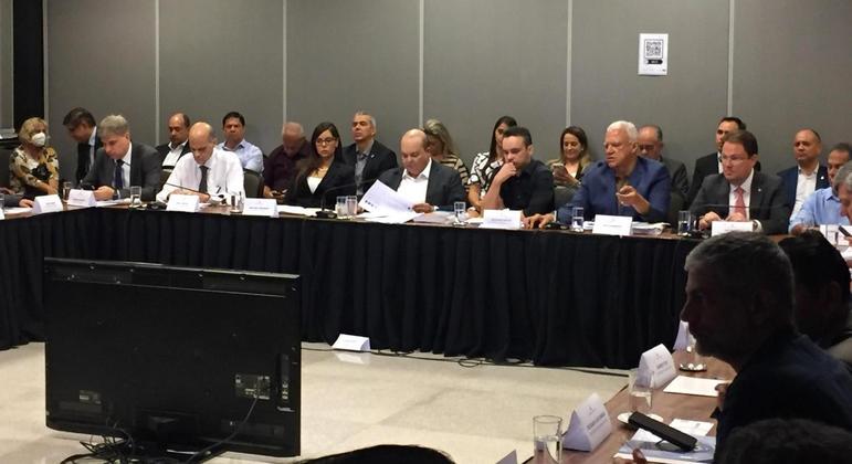Reunião entre governador reeleito Ibaneis Rocha (MDB) e secretários do GDF