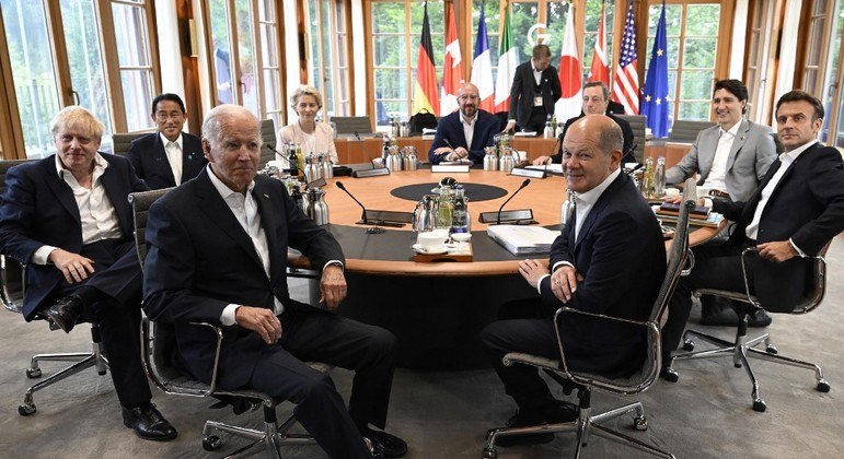 Líderes do países membros do G7 durante a última cúpula do grupo