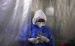 A nurse carries glasses with samples of breast milk for babies infected with the coronavirus disease (COVID-19), at the coronavirus neo-natal unit of the Maternal Perinatal Hospital 'Monica Pretelini Saenz', in Toluca, Mexico February 4, 2021. REUTERS/Luis Cortes TPX IMAGES OF THE DAY