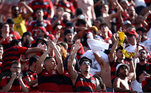 A torcida do Flamengo também marcou presença no Morumbi! Os rubro-negros esperavam uma virada do clube carioca