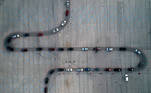 An aerial view of vehicles waiting at a drive-thru COVID-19 testing site in the parking lot of Miller Park, as the coronavirus (COVID-19) disease outbreak continues in Milwaukee, Wisconsin, U.S., November 5, 2020. Picture taken with a drone. REUTERS/Bing Guan 