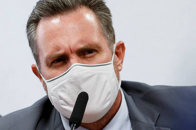 Luiz Paulo Dominguetti, the representative of Davati Medical Supply, attends a meeting of the Parliamentary Inquiry Committee (CPI) to investigate government actions and management during the coronavirus disease (COVID-19) pandemic, at the Federal Senate in Brasilia, Brazil July 1, 2021. REUTERS/Adriano Machado