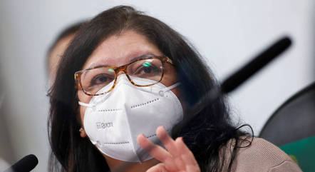 Regina Celia Silva Oliveira durante depoimento à CPI da Covid nesta terça-feira (6)