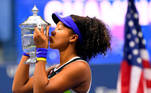 Sep 12, 2020; Flushing Meadows, New York, USA; Naomi Osaka of Japan celebrates winning against Victoria Azarenka of Belarus in the women's singles final match on day 13 of the 2020 U.S. Open tennis tournament at USTA Billie Jean King National Tennis Center. Mandatory Credit: Robert Deutsch-USA TODAY Sports/File Photo TPX IMAGES OF THE DAY SEARCH 'POY SPORTS' FOR THIS STORY. SEARCH 'REUTERS POY' FOR ALL BEST OF 2020 PACKAGES