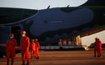 Brazilian firefighters are seen before they depart for a rescue mission in Haiti, at Brasilia Air Base in Brasilia, Brazil August 22, 2021. REUTERS/Adriano Machado