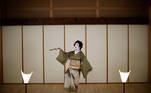 Tokijyo Hanasaki, a jiutamai dancer, performs a dance routine for a film supported by the Tokyo Metropolitan government in order to support artists during the coronavirus disease (COVID-19) outbreak, at a studio in Tokyo, Japan, June 29, 2020. REUTERS/Kim Kyung-Hoon SEARCH "GEISHA COVID-19" FOR THIS STORY. SEARCH "WIDER IMAGE" FOR ALL STORIES.