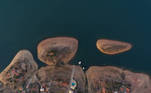 A view of the Guape port near the Furnas hydroelectric dam, in Sao Jose da Barra, Minas Gerais state, Brazil, September 7, 2021. Picture taken September 7, 2021 with a drone. REUTERS/Washington Alves