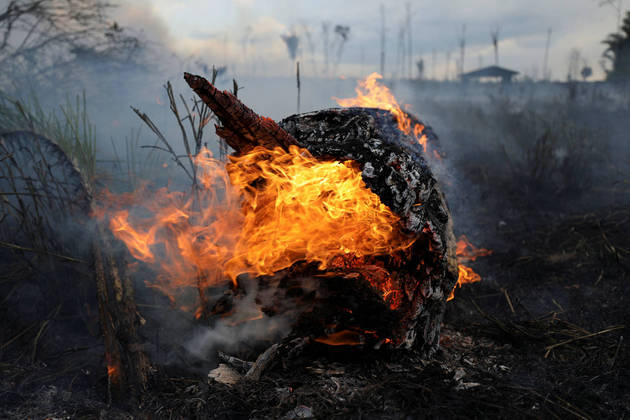 Vegetation burns in Brazilian Amazon rainforest, in Apui, Amazonas state, Brazil, September 4, 2021. Picture taken September 4, 2021. REUTERS/Bruno Kelly