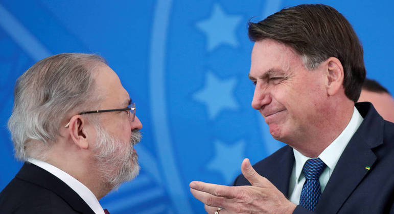 O procurador-Geral da República, Augusto Aras, e o presidente Jair Bolsonaro
