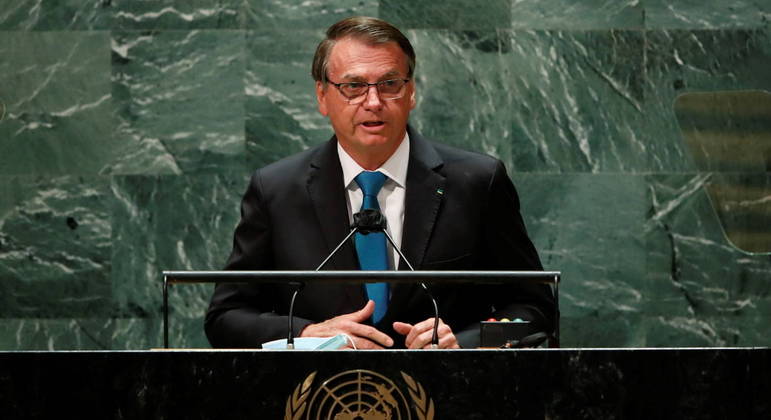 Bolsonaro em discurso na ONU em 2021