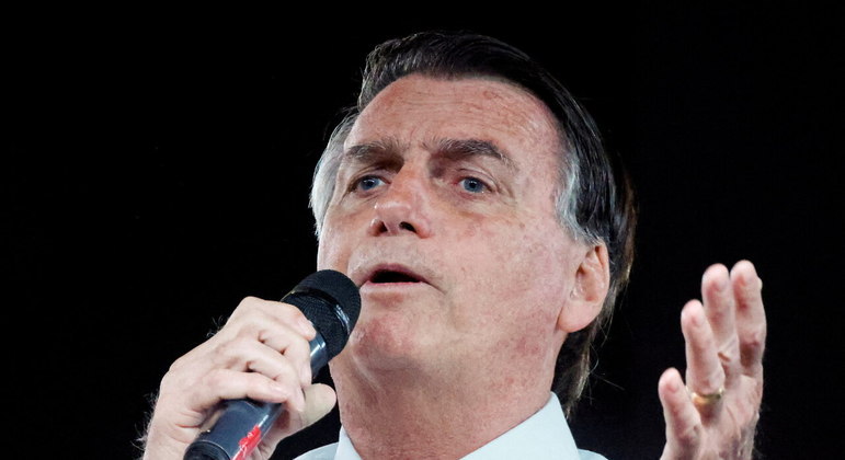 O ex-presidente Jair Bolsonaro (PL) durante palestra nos Estados Unidos
