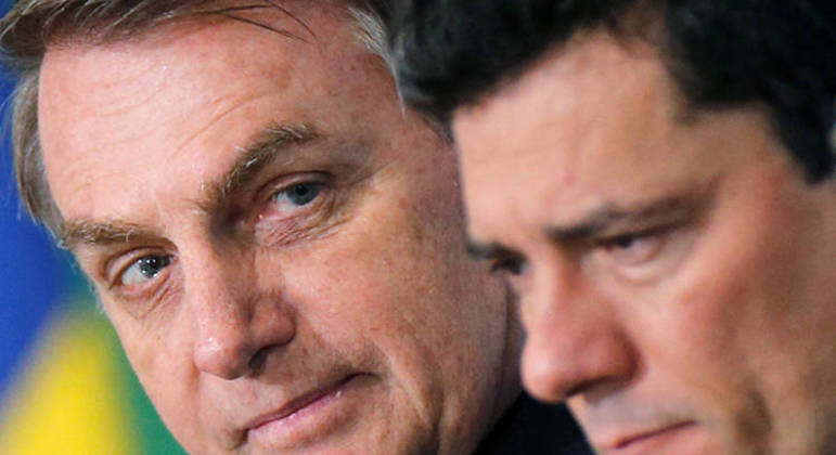 O presidente Bolsonaro e o ex-ministro Sergio Moro