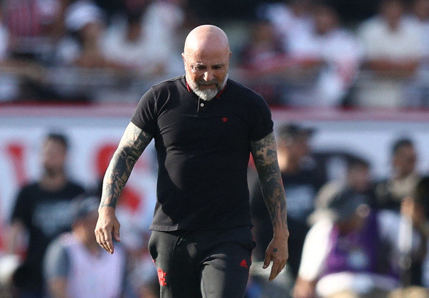 Jorge Sampaoli se frustra com chances perdidas do Flamengo