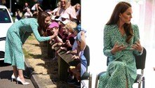 Kate Middleton aposta em vestido com estampa de leopardo que custa cerca de R$ 2,7 mil 