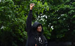 Protest against the death of George Floyd, in London
A woman reacts at Park Lane during a "Black Lives Matter" protest following the death of George Floyd who died in police custody in Minneapolis, London, Britain, June 3, 2020. REUTERS/Dylan Martinez
