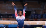 Tokyo 2020 Olympics - Gymnastics - Artistic - Women's Beam - Final - Ariake Gymnastics Centre, Tokyo, Japan - August 3, 2021. Simone Biles of the United States in action on the balance beam. REUTERS/Lindsey Wasson