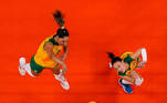 Tokyo 2020 Olympics - Volleyball - Women's Pool A - Brazil v Kenya - Ariake Arena, Tokyo, Japan - August 2, 2021. Carol Gattaz of Brazil and Macris of Brazil in action. REUTERS/Valentyn Ogirenko