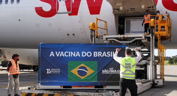 São Paulo recebe mais 1,5 milhão de doses de Coronavac nesta quarta-feira (30)