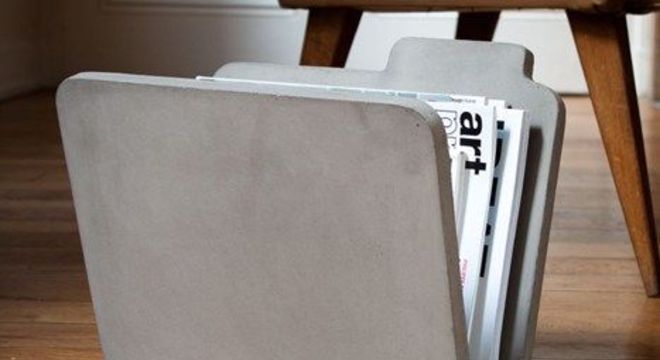 revisteiro - revisteiro de pedra com formato de pasta arquivo 