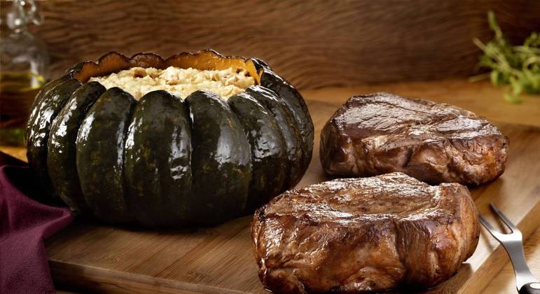 Ribeye com Abóbora recheada