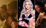 Participações de grandes nomesRihanna é dona de uma longa lista de hits solo em sua carreira, mas também já emplacou diversos sucessos em parceria com outros grandes nomes da música. Por conta disso, desde que ela foi anunciada como atração do Super Bowl, fãs e veículos de mídia do mundo especulam se ela terá participações especiais em seu show e, se sim, quem seriam os artistas escolhidos. Nomes como Jay-Z, Drake, Calvin Harris, Eminem e Shakira são alguns dos que mais aparecem em listas nas redes sociais. O namorado de Rihanna, o rapper A$AP Rocky, com quem ela tem um filho, também é cotado para aparecer