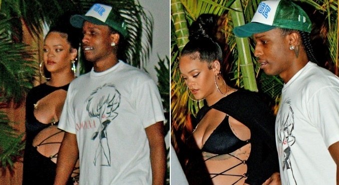Rihanna e o namorado foram vistos jantando juntos na terra natal da cantora
