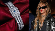 Rihanna usa 'tornozeleira-relógio' de ouro branco com diamantes; saiba o valor