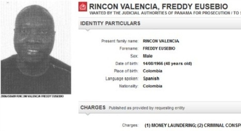 Rincón na lista dos procurados da Interpol. Acusado de lavagem de dinheiro
