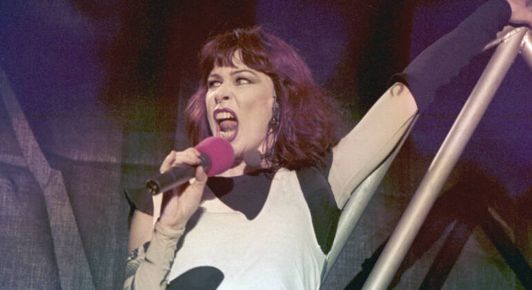 Rita em show de 1995, quando abriu para os Rolling Stones no Rio de Janeiro