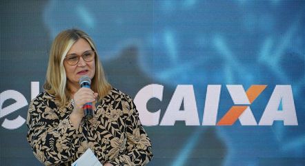 A presidente da Caixa, Rita Serrano, durante evento