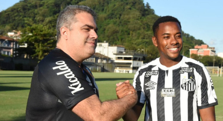 O ex-presidente, Orlando Rollo, defendia Robinho no Santos