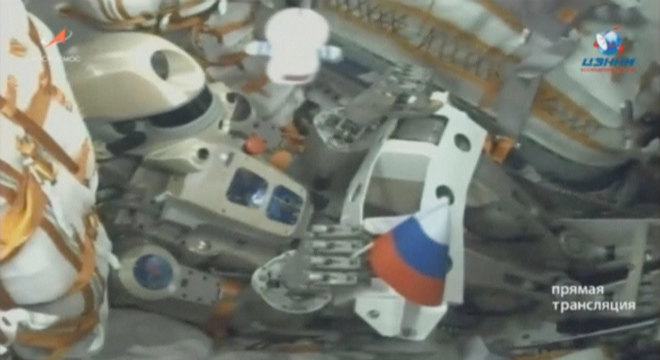 O robô Fedor na Estação Espacial Internacional (ISS)