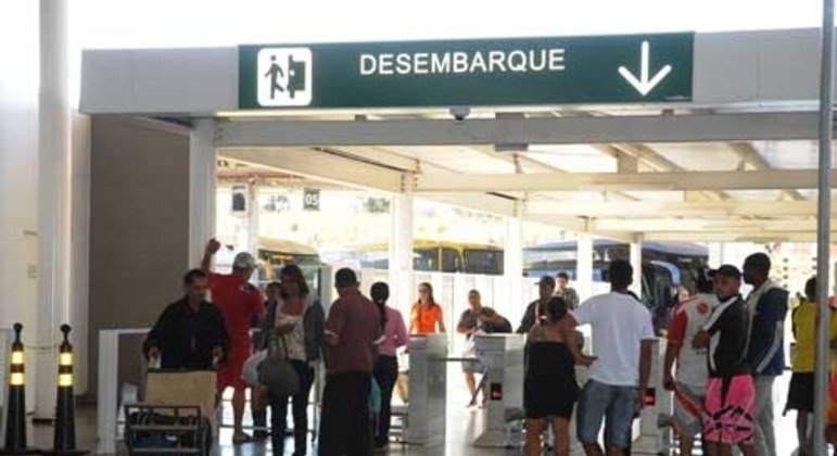 Área de desembarque da Rodoviária Interestadual de Brasília