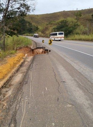 BR 116, em Miradouro (MG). Foto tirada em 1 de julho de 2021