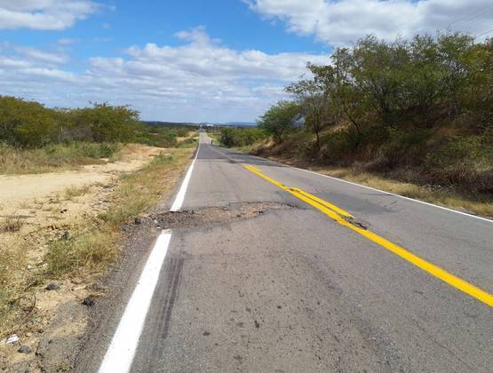 BR 405, em São Francisco do Oeste (RN). Foto tirada em 23 de julho de 2021