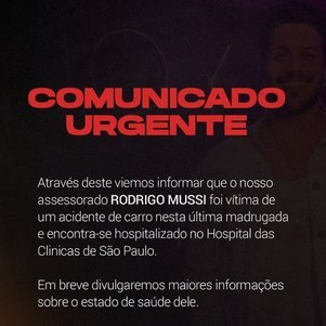 Comunicado também foi divulgado nas redes sociais de Mussi