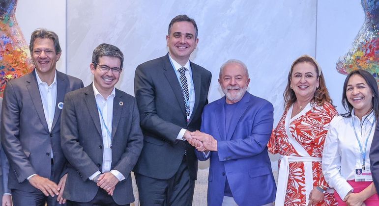 Rodrigo Pacheco e Luiz Inácio Lula da Silva se encontram na COP27