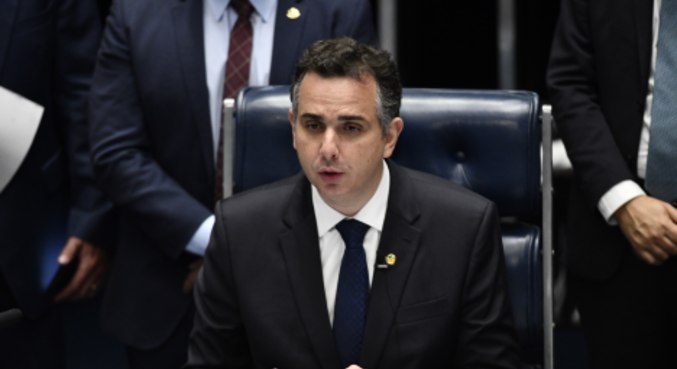  O senador Rodrigo Pacheco após ser eleitor presidente do Senado