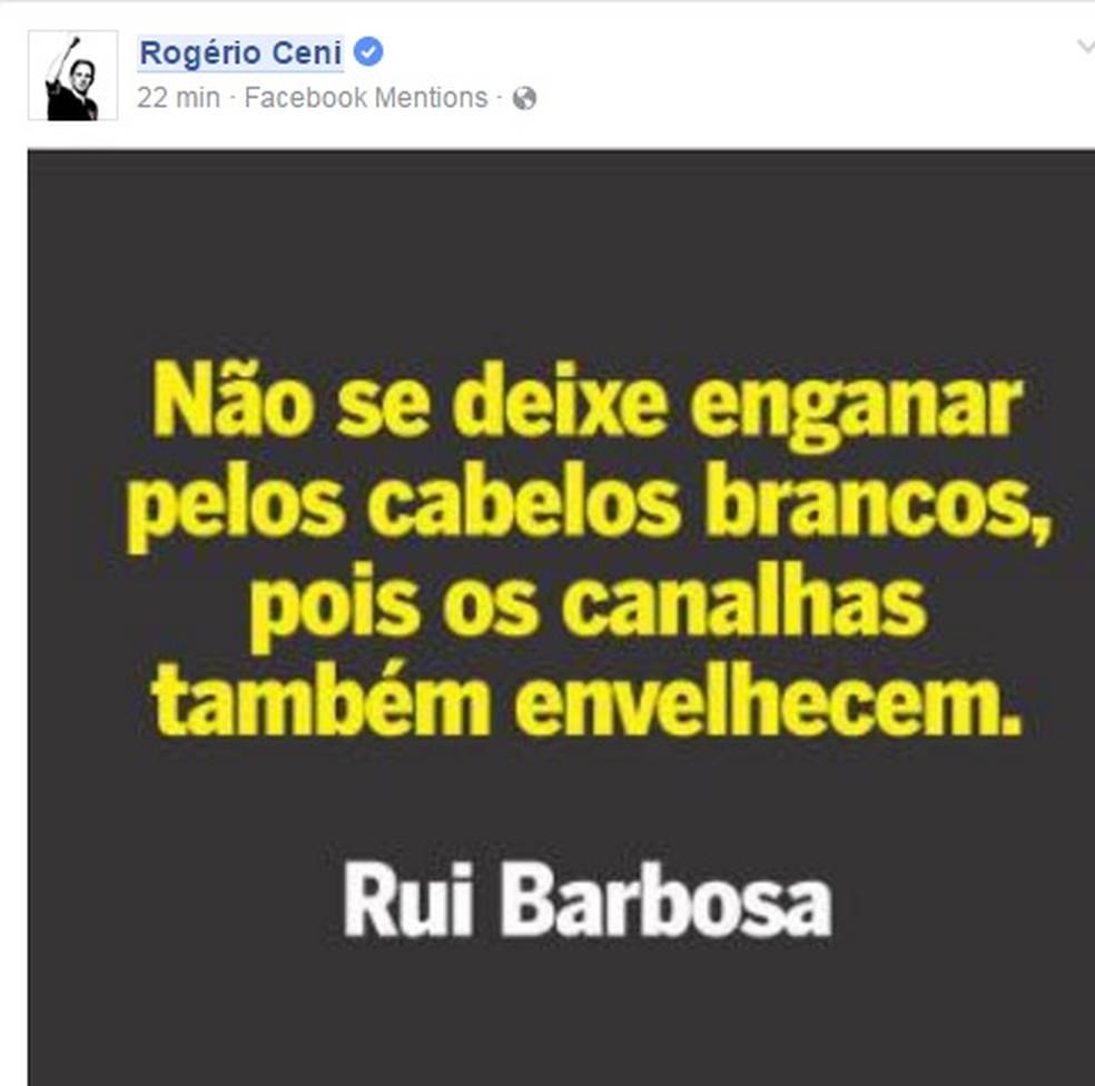 A 'singela' homenagem de Rogério Ceni. Tirou a mágoa do peito