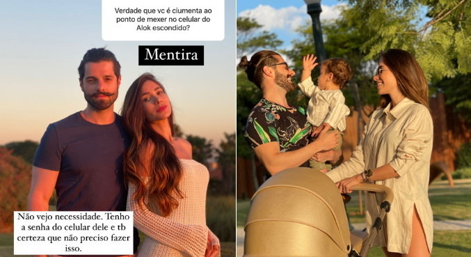 Na web, Romana Novais negou crise no casamento com o DJ Alok