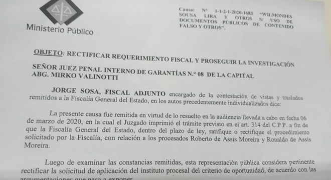 A acusação formal do Ministério Público paraguaio contra Ronaldinho