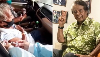 Aos 83 anos, Roque é vacinado contra a covid-19 em São Paulo (Montagem R7/Reprodução Instagram)