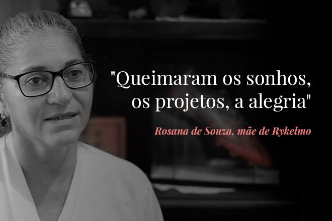 Rosana de Souza é mãe de Ryquelmo, vítima da tragédia no Ninho do Urubu (Arte/ R7)
